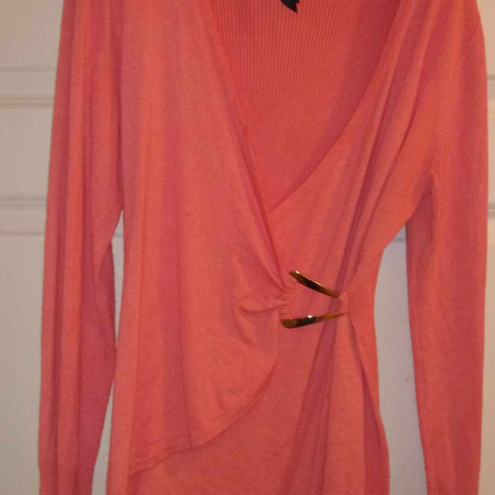 Long sleeve wrap sweater